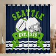 thumbnail image 1 of Football Sports Curtains & Drapes, American Football Gifts Curtains Sports Fans Rugby Ball Game 30%-50% Blackout Curtains, Cool Football Window Curtains 42''Wx63''L (Seattle), 1 of 6