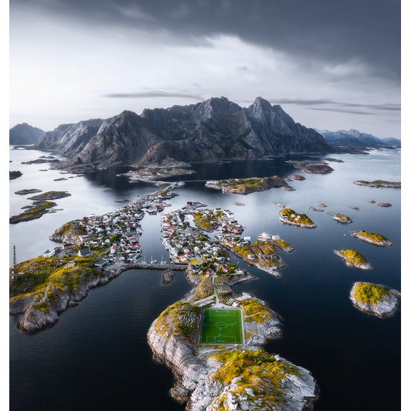 Football Stadium At The End Of The World Poster Print - Ye (23 X 24)