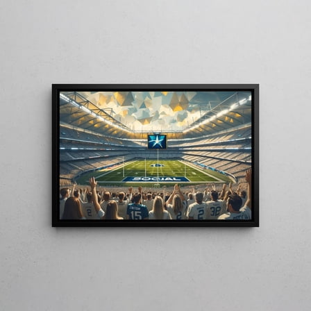 Football Stadium Crowd Dallas Cowboys | Sports Canvas Wall Art | Game Day Energy Painting | Modern Sports Decor For Man Cave, Or Game Room, Unframed Poster Size 8x12