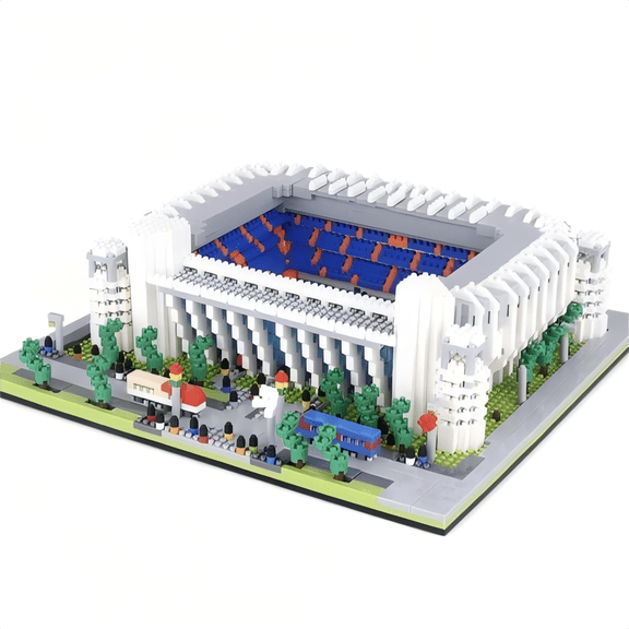 Football Stadium Micro Mini Blocks Building Set, Famous Architectural Gift for Birthday, Home Office Table Centerpiece Decor