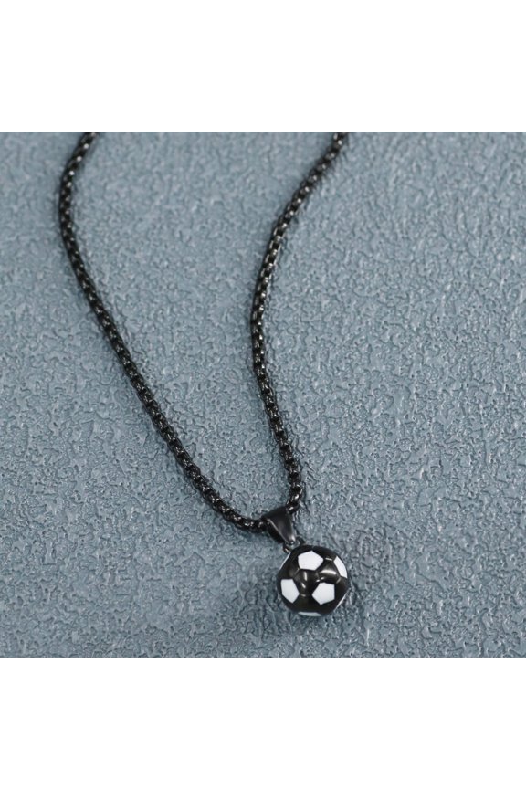 Football Stainless Steel Necklace and Bracelet, Soccer Pendant Necklace Drip Bracelets for Soccer Lovers, Couple ,Daughter ,Son