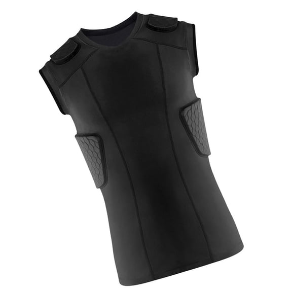 Football Sternum Guard Padded Protective Shirt Football Rib Protector Baseball Padded Compression Shirt Back Protector
