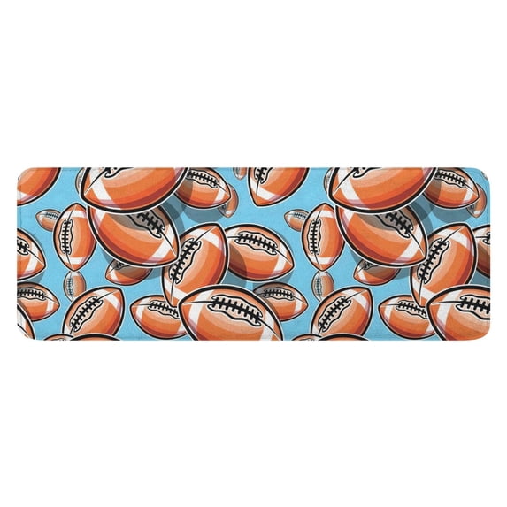 Football Sticker Pattern Kitchen Rug Mat,Kitchen Runner Rugs Non Skid Washable,Decorative Kitchen Floor Mats for Kitchen,Sink,Laundry,17"x47.2"