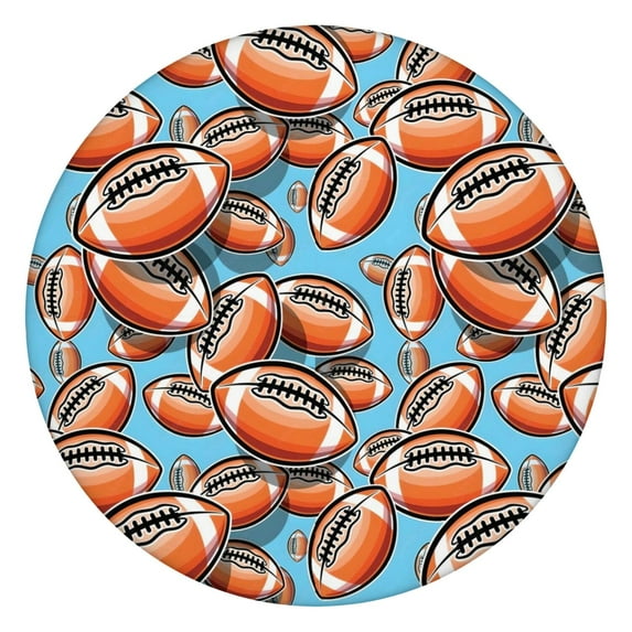 Football Sticker Pattern Round Fitted Tablecloth with Elastic Edge,Dining Table Cover Waterproof,Outdoor Round Tablecloth for Camping,Dining,Indoor and Outdoor
