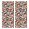 thumbnail image 1 of Football Sticker Pattern Summer Placemats Table Placemats Set Of 6-Linen Kitchen Washable Placemats Table Mats 11.8"x17.7"Non-Slip Heat Resistant, 1 of 5
