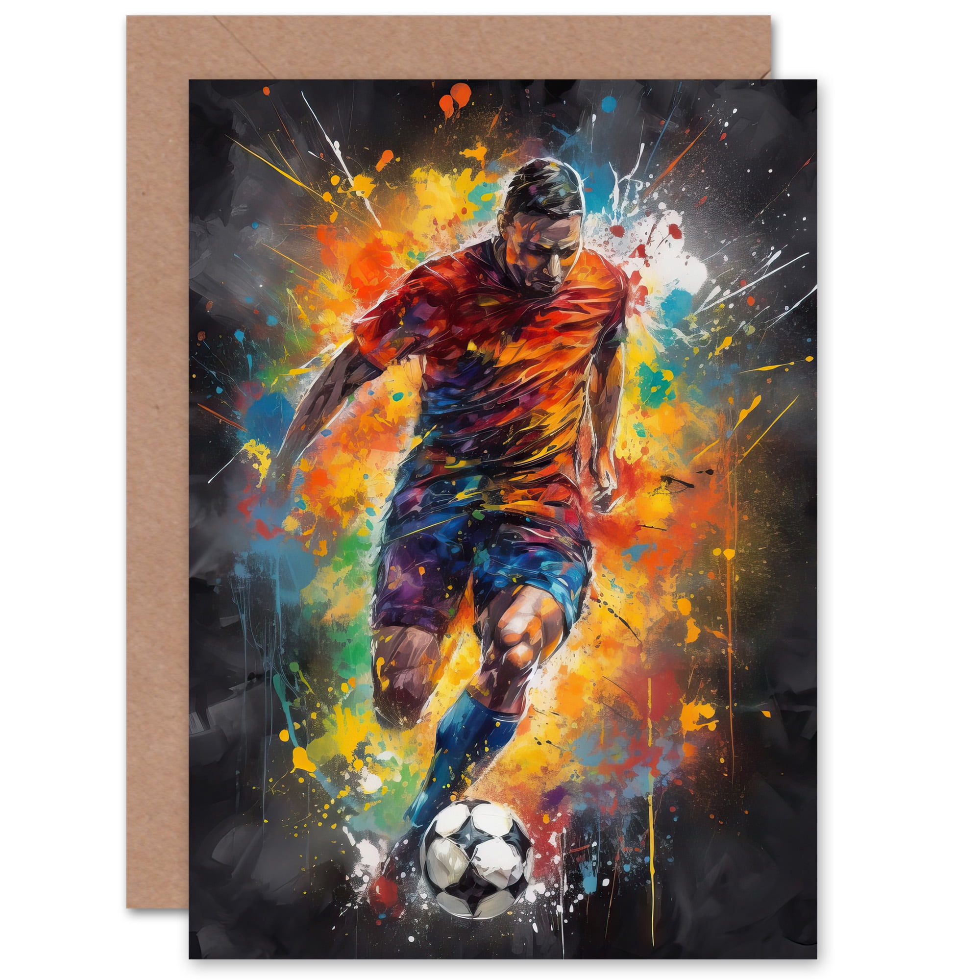 Fußball-Grußkarte Für Männer – Blanko Innen, 17,5 X 12,5 Cm, Mit Umschlag, Von Artery8