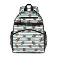 thumbnail image 1 of Football Stripe Blue Pattern Cute School Backpack Bag for School with Padded Back and Adjustable Shoulder Straps 15.25"x11.5"x5.25", 1 of 5