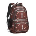 thumbnail image 1 of Football Stripe Brown Pattern Backpack for School, Cute School Bag with Adjustable Shoulder Straps and Padded Back, 16.9"x12.6"x5.9", 1 of 5