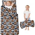 thumbnail image 1 of Football Stripe Darkblue Pattern Toddler Nap Mat with Pillow & Blanket, Soft Sleeping Mat for Preschool Daycare Travel Sleepovers, 1 of 6