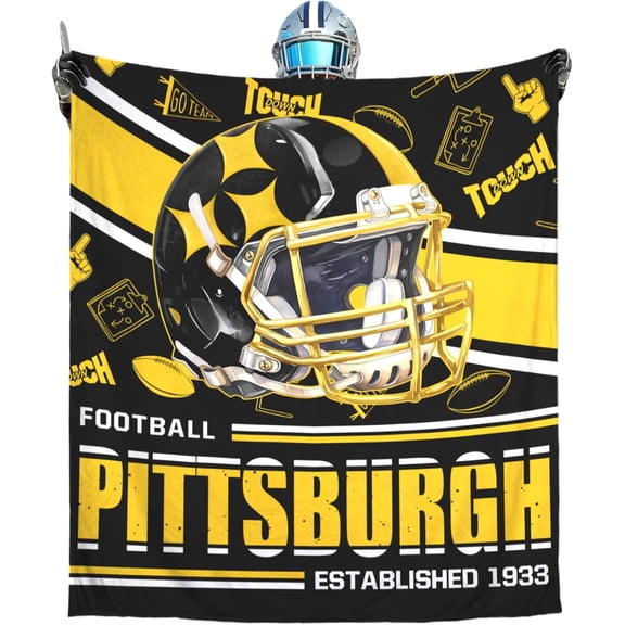 Football Style Football Throw Blanket Gift for Team Fans Soft Fleece Flannel Blanket 50"x60"