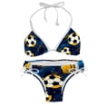 thumbnail image 1 of Football Stylish Bikini Set with Detachable Sponge & Adjustable Strap, 2-Pack One-Piece Swimsuits for All Scenes, 1 of 6