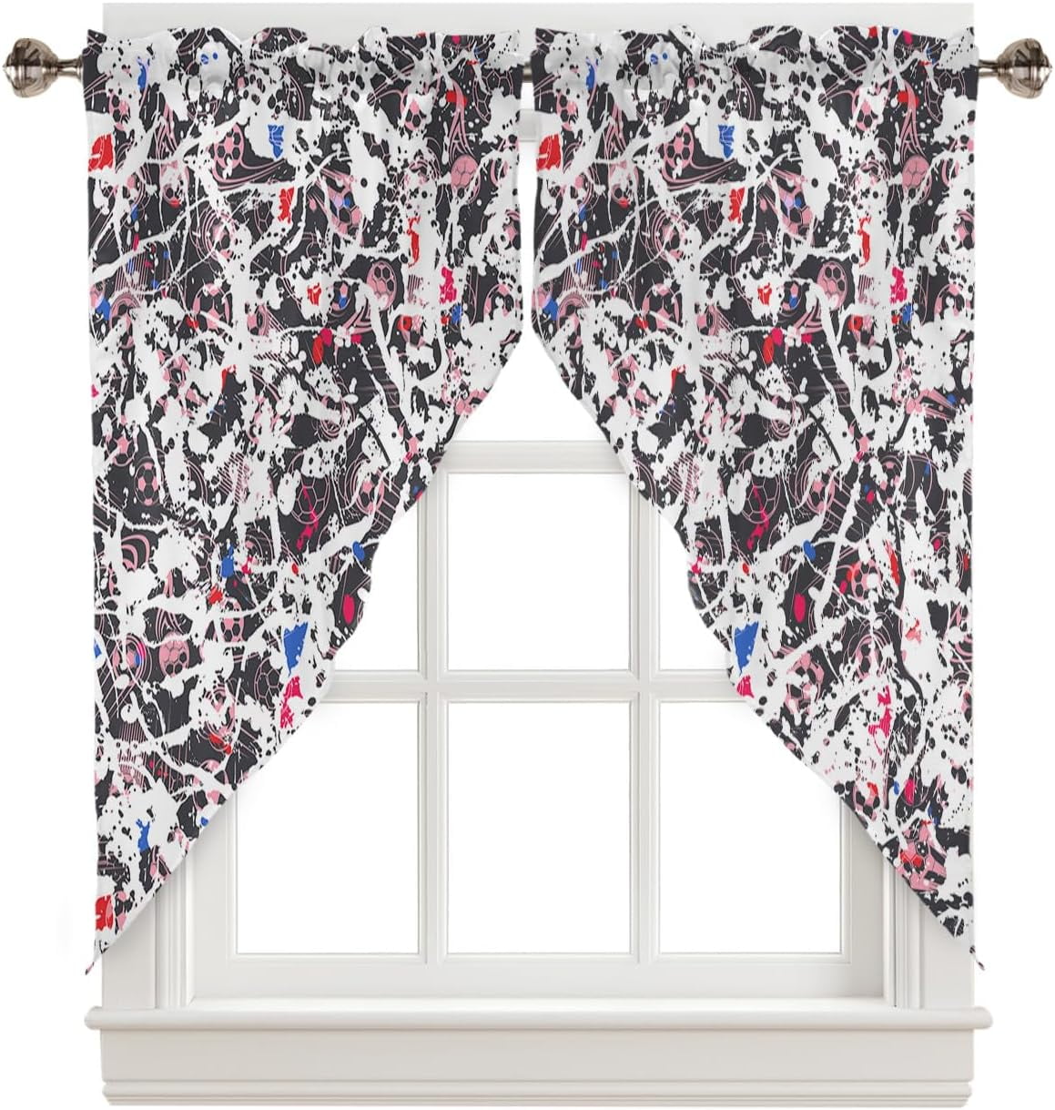 Football Swag Valances for Windows Kitchen Window Curtains Over Sink