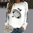 thumbnail image 1 of Football Sweatshirt for Women Crew Neck Long Sleeve Graphic Printed Pullover Shirt Lightweight Casual Loose Fit Fashion Tops 2025, 1 of 5