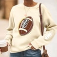thumbnail image 1 of Football Sweatshirt for Women Realistic Sports Graphic Crewneck Long Sleeve Pullover Relaxed Fit Game Day Clothes Novelty Athletic Top, 1 of 4