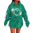 thumbnail image 1 of Football Sweatshirts For Women Sequin Rugby Print Graphic Long Sleeve Oversize Pullover Hoodie Fall 2025, 1 of 5