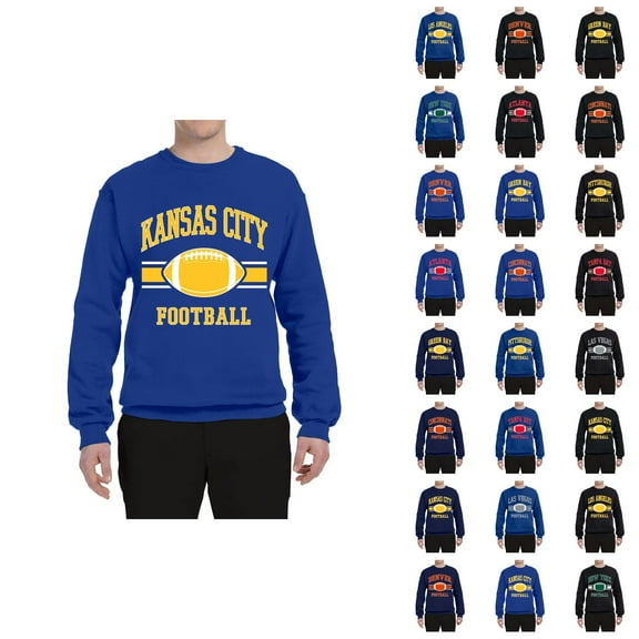 Football Sweatshirts for Men 2025 Long Sleeve Crewneck City Team Rugby Graphic Sweatshirt Pullover Tops