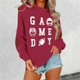 thumbnail image 1 of Football Sweatshirts for Women Crew Neck Long Sleeve Pullover Shirt Rugby Graphic Printed 2025 Basic Tee Fall Casual Y2K Tops, 1 of 5