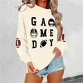 thumbnail image 1 of Football Sweatshirts for Women Crew Neck Long Sleeve Pullover Shirt Rugby Graphic Printed 2025 Basic Tee Fall Casual Y2K Tops, 1 of 5