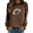 thumbnail image 1 of Football Sweatshirts for Women Game Day Love Heart Football Print Long Sleeve Blouses Y2k Trendy Casual Loose Pullover Tops, 1 of 5