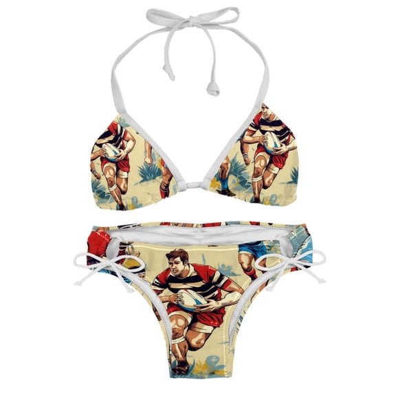 Football Swim Suit Bikini Sets with Detachable Sponge & Adjustable Strap, Two-Pack - Versatile Swimwear for Any Occasion
