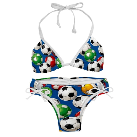 Football Swim Wear Bikini Set with Detachable Sponge & Adjustable Strap, Two-Pack for Versatile Swimming Suit Styles