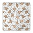thumbnail image 1 of Football with Symbols Pattern Square Fitted Tablecloth with Elastic Edge,Square Table Cover,Washable Elastic Table Cover for Home Kitchen Party Decor 34"x34", 1 of 6