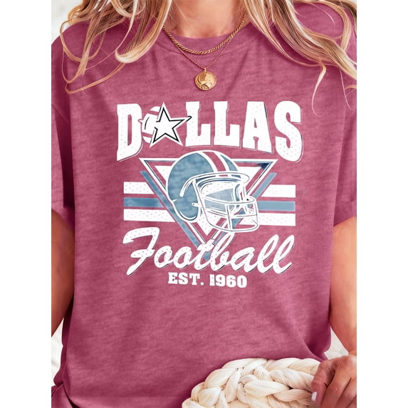 Football T-Shirt for Women Game Day Graphic shirt Football Team Fans Short Sleeve Top