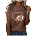 thumbnail image 1 of Football T-Shirts for Women Football Bow Graphic Short Sleeve Crew Neck Tees Game Day Gifts Fashion Loose Tops, 1 of 4