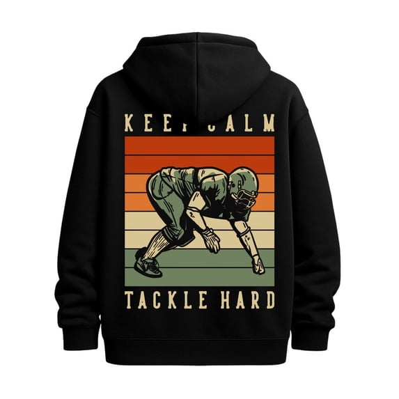 Football Tackle graphic hoodies men's graphic hoodies black Comfy Loose ...