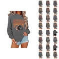 thumbnail image 1 of Football Team City Sweatshirts for Women Fall Winter Long Sleeve Crewneck Football Graphic Sweatshirt Pullover Tops, 1 of 5