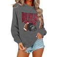 thumbnail image 1 of Football Team City Sweatshirts for Women Fall Winter Long Sleeve Crewneck Football Graphic Sweatshirt Pullover Tops, 1 of 4