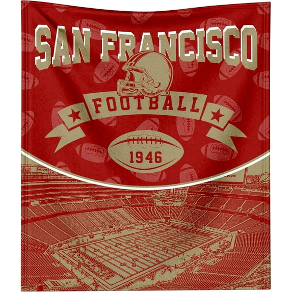Football Team Color Throw Blanket 50x60 Inches Flannel City Football Blanket Gift for Men Women Boys Kids Fans Cozy Sofa Leightweight Warm Travel Blanket Decor for Bedroom Living RoomRED
