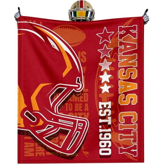 Football Team Color Throw Blanket Football Flannel Blanket for Men Women Boys Kids Team Blanket for Living Room for Football Fans Gifts 60" x 50"