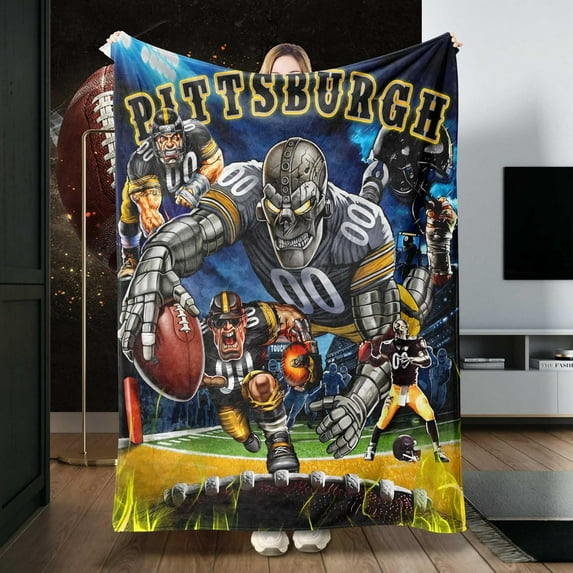Football Team Fan Gifts Football Throw Blanket Soft Fleece Flannel City Classic Throw Blanket 60x50Inches Style2