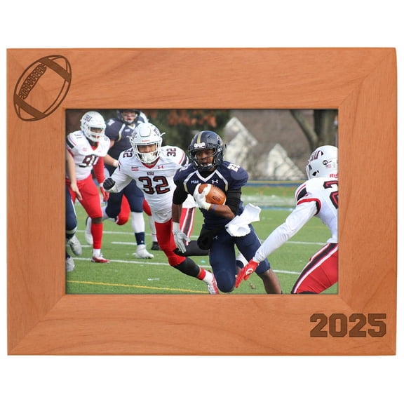 ThisWear Football Team Gifts 2026 Frame Football Picture Frame Sports Frames Wood Engraved 5x7 Landscape Picture Frame