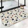 Food Pattern Text Football Text Beige Pattern Non-Slip Bath Mat, Entryway Door Rug with ...