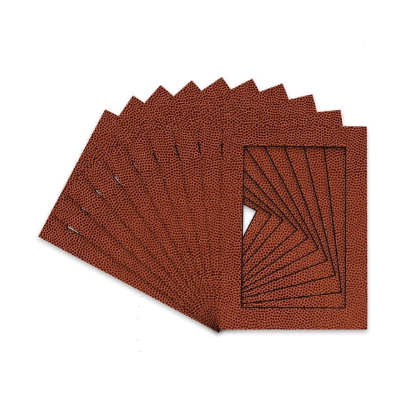 Football Texture Acid Free 5x7 Picture Frame Mats with White Core Bevel Cut for 4x6 Pictures - Fits