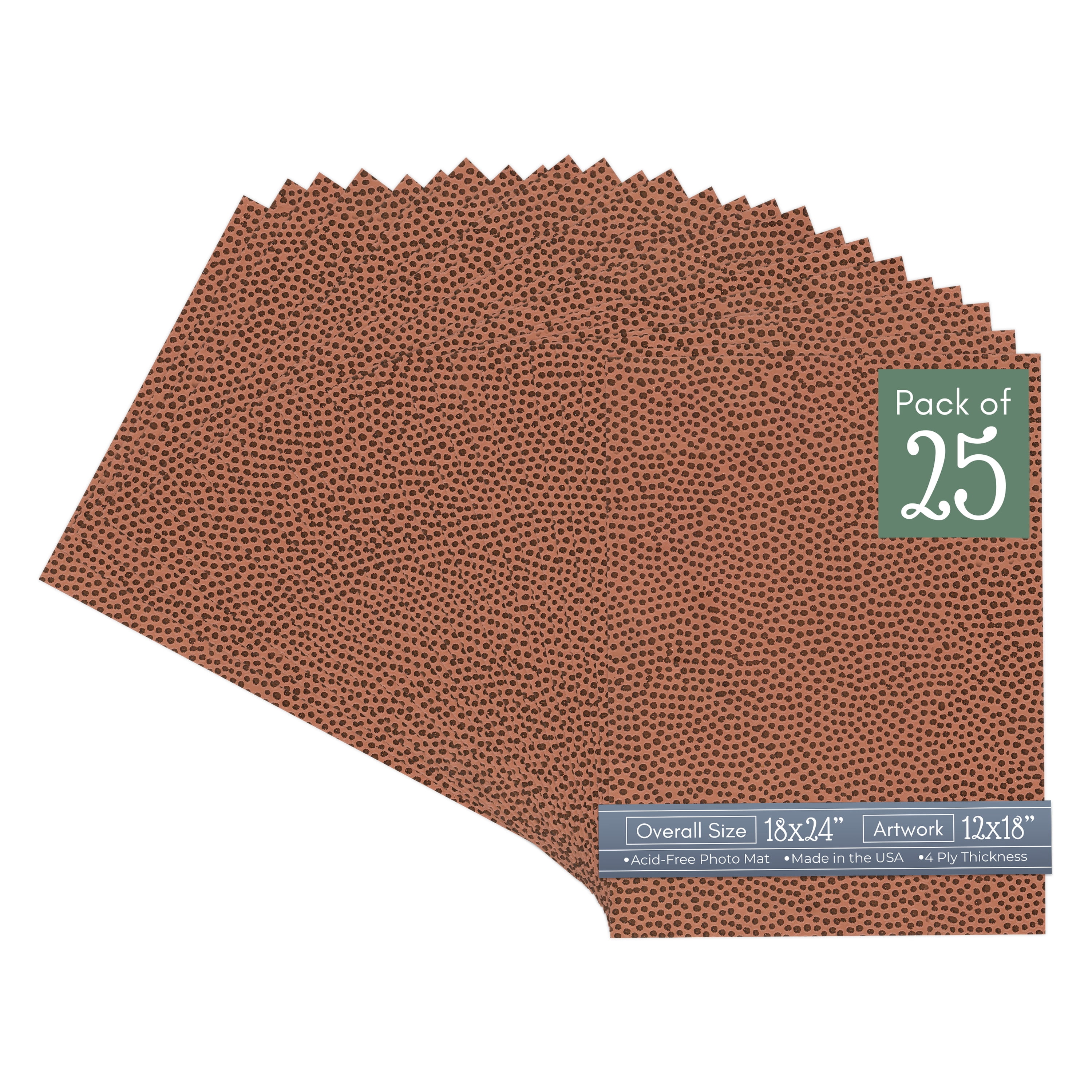 Football Texture Picture Frame Mat for 18x24 Frames - Fits 12x18 Photos - 25 Mats