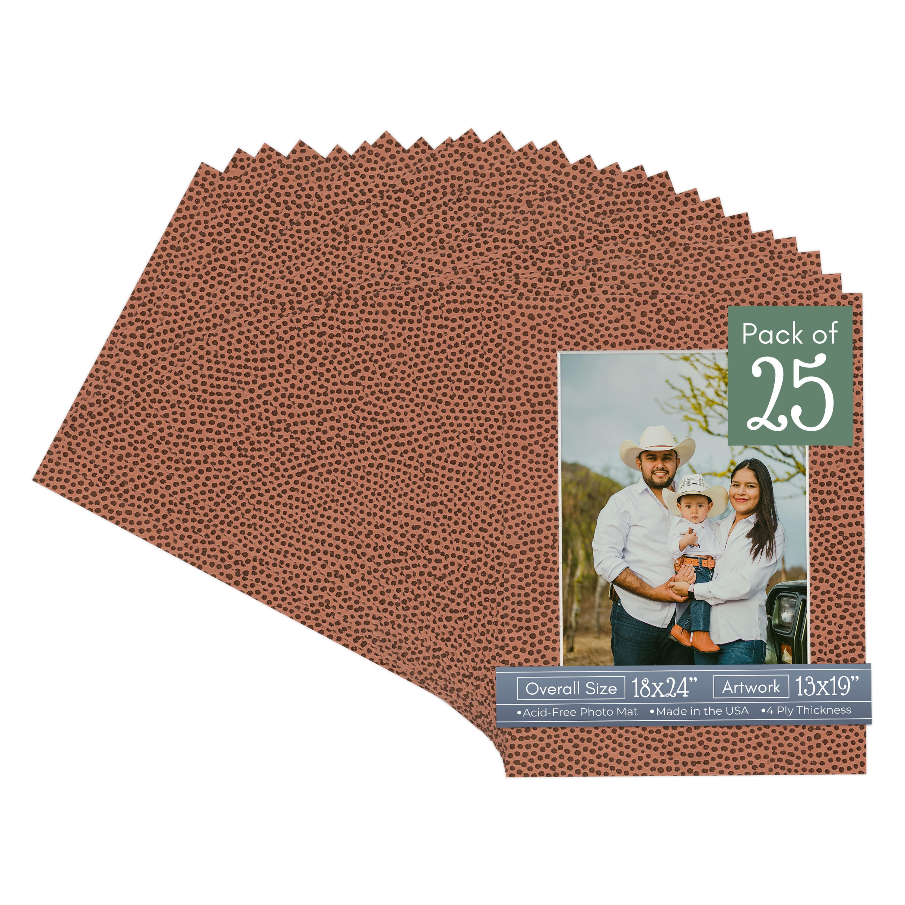 Football Texture Picture Frame Mat for 18x24 Frames - Fits 13x19 Photos - 25 Mats