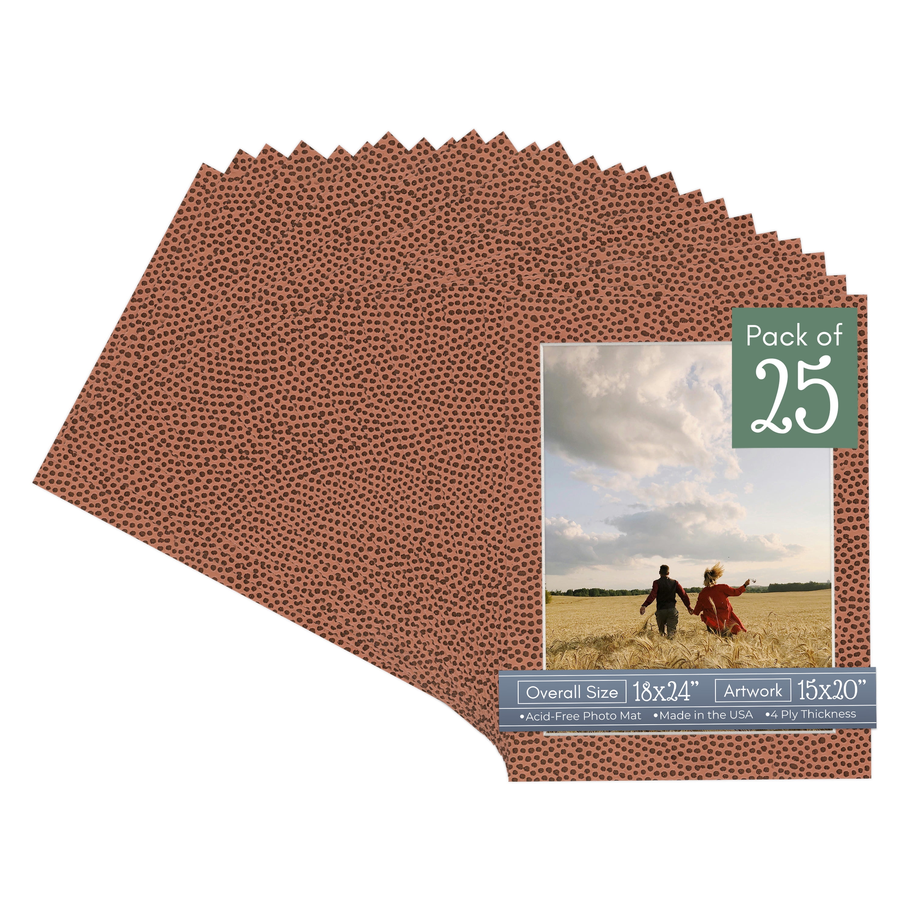 Football Texture Picture Frame Mat for 18x24 Frames - Fits 15x20 Photos - 25 Mats