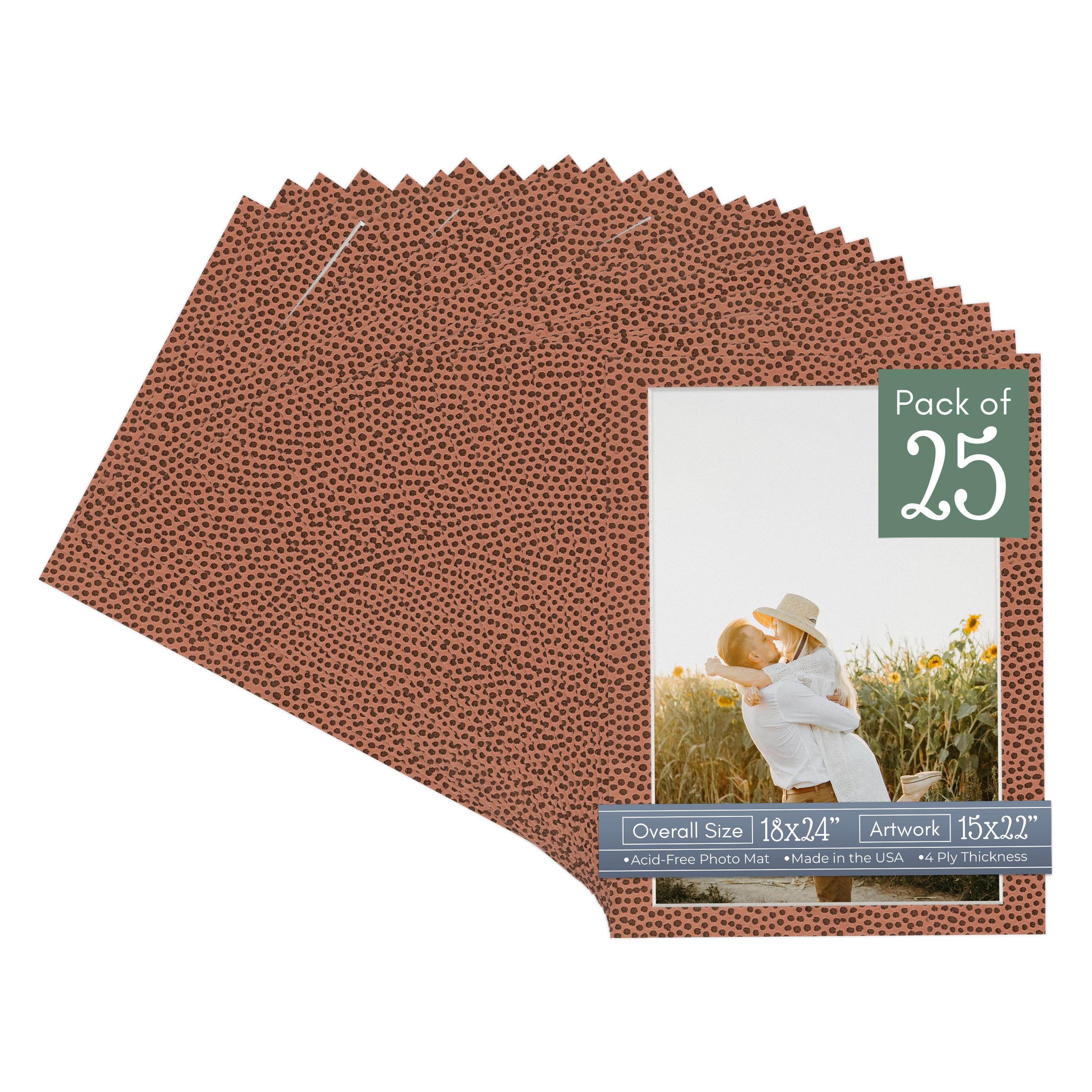 Football Texture Picture Frame Mat for 18x24 Frames - Fits 15x22 Photos - 25 Mats