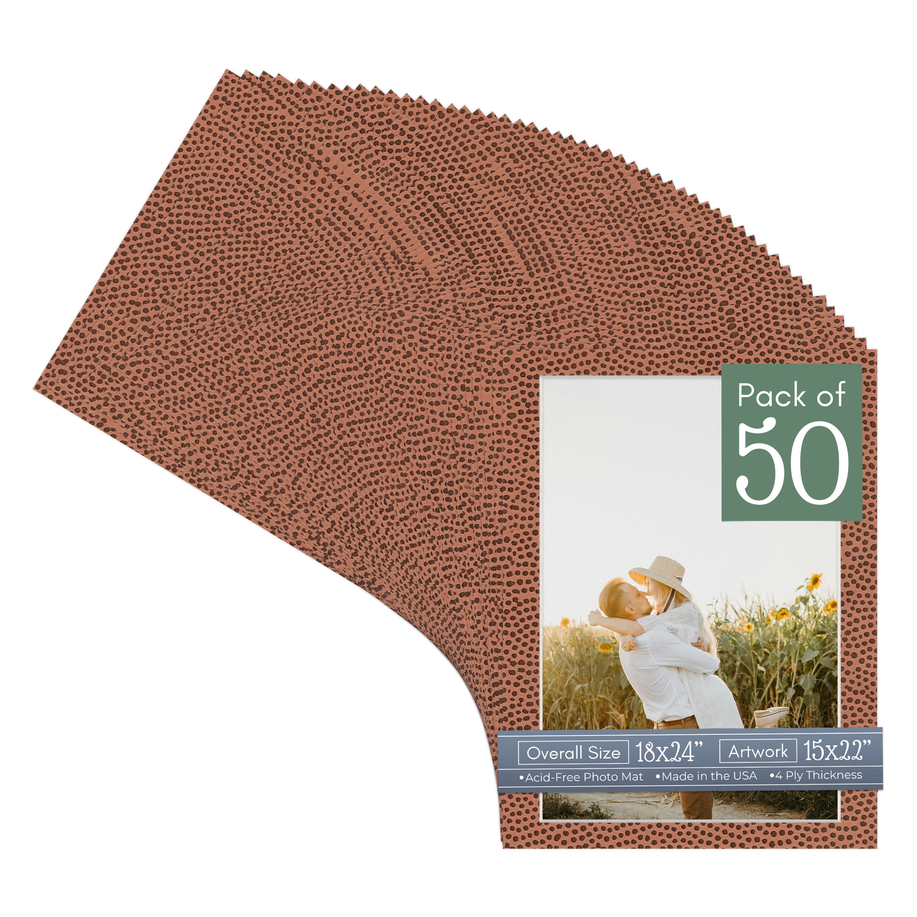 Football Texture Picture Frame Mat for 18x24 Frames - Fits 15x22 Photos - 50 Mats