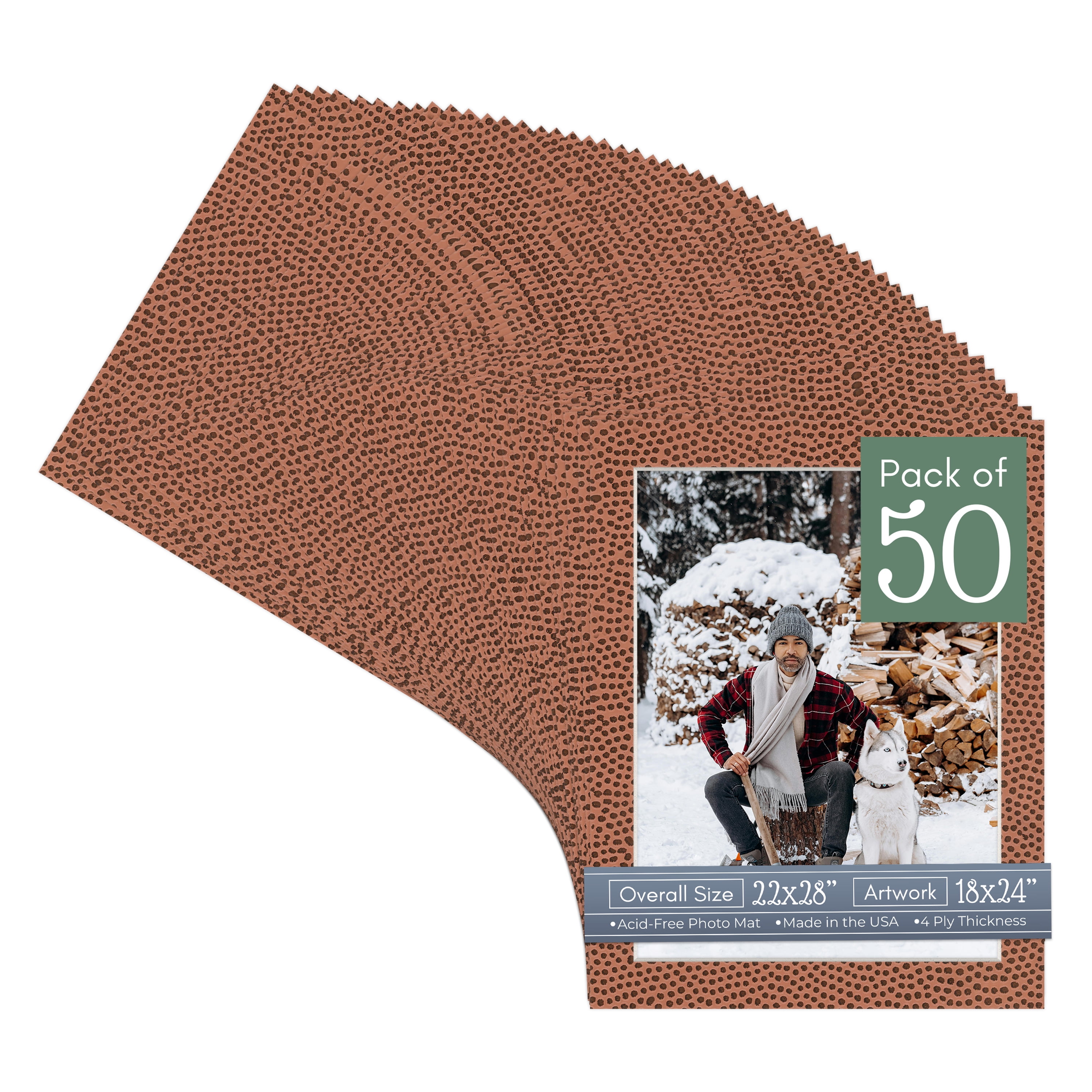 Football Texture Picture Frame Mat for 22x28 Frames - Fits 18x24 Photos - 50 Mats
