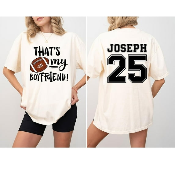 Football That's My Boyfriend Game Day Shirt, Football Shirt, His Biggest Fan Football Shirt Girlfriend Football Shirt That's My Boy Football