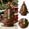thumbnail image 1 of Football Theme Mini Christmas Trees with Lights Multicolor Lights & Star Topper for Tabletop Table Decoration Figurine Set, 1 of 6