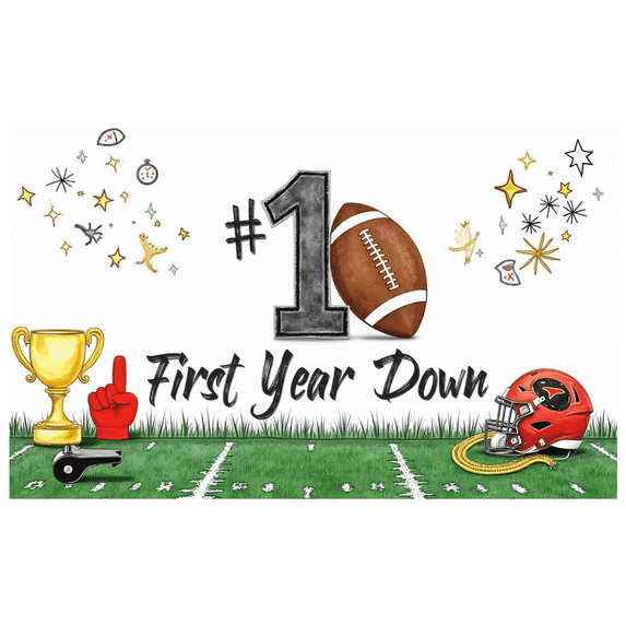 Football Theme Party Decoration First Year Down Banner Trophy Design Celebration Helmet for Birthday Party Kids Event Decoration