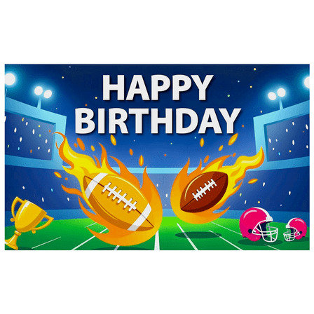Football Themed Happy Birthday Background Backdrop Banner Party Supplies for Birthday Party Photography Props Sports Decors Stadium Celebrations