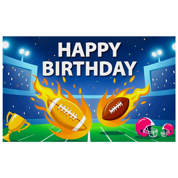 Football Themed Happy Birthday Background Backdrop Banner Party Supplies for Birthday Party Photography Props Sports Decors Stadium Celebrations