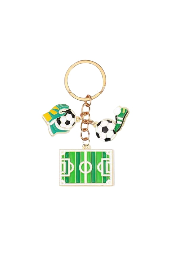 Football-Themed Small Gift Keychain - Exquisitely Polished and Portable Design, Eye-Catching Green Field Theme for Daily Use or as a Unique Gift for Fans, Durable and Meaningful Accessory