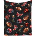 thumbnail image 1 of Football Throw Blanket - 60x80 Inches Large Plush Blanket for Boys Men - Cozy Black Fleece Blankets Party Decor for Sofa Couch Bed - Sports Football Theme Gifts for Football Players, 1 of 6